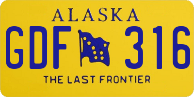 AK license plate GDF316