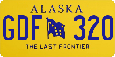 AK license plate GDF320