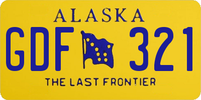 AK license plate GDF321