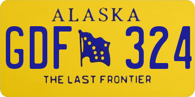 AK license plate GDF324