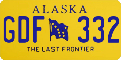 AK license plate GDF332