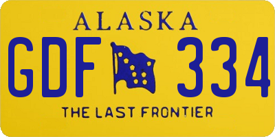 AK license plate GDF334