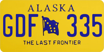 AK license plate GDF335
