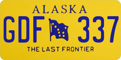 AK license plate GDF337