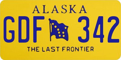 AK license plate GDF342