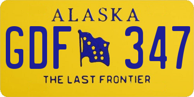 AK license plate GDF347