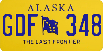 AK license plate GDF348