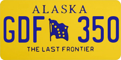 AK license plate GDF350