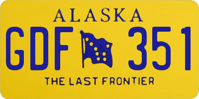 AK license plate GDF351