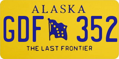 AK license plate GDF352