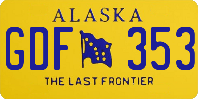 AK license plate GDF353