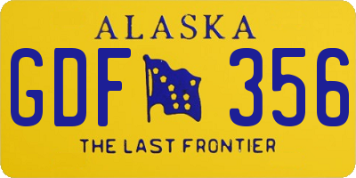 AK license plate GDF356