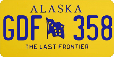 AK license plate GDF358