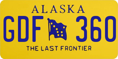 AK license plate GDF360