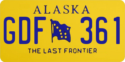 AK license plate GDF361