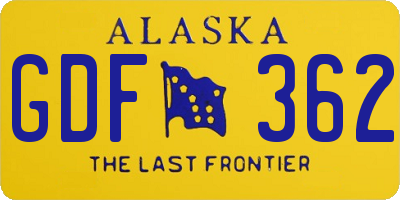 AK license plate GDF362