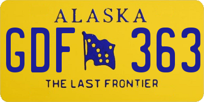 AK license plate GDF363