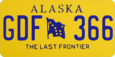 AK license plate GDF366