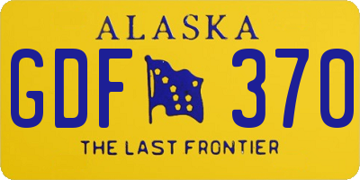 AK license plate GDF370