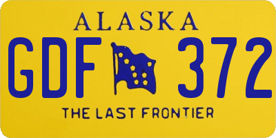 AK license plate GDF372