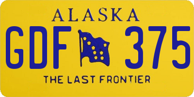 AK license plate GDF375