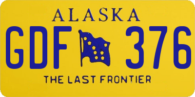 AK license plate GDF376