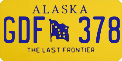 AK license plate GDF378