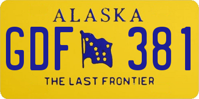 AK license plate GDF381