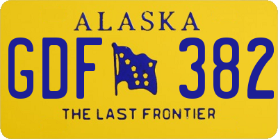 AK license plate GDF382