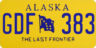 AK license plate GDF383