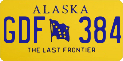 AK license plate GDF384