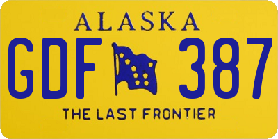 AK license plate GDF387