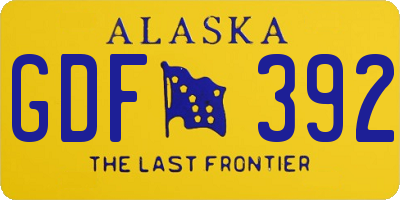 AK license plate GDF392