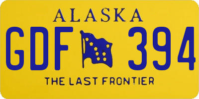 AK license plate GDF394