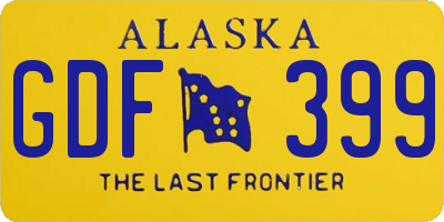 AK license plate GDF399