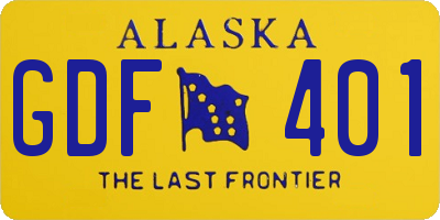 AK license plate GDF401
