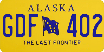 AK license plate GDF402