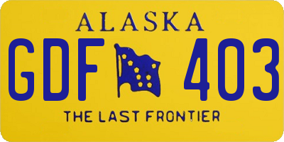 AK license plate GDF403
