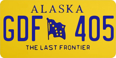 AK license plate GDF405