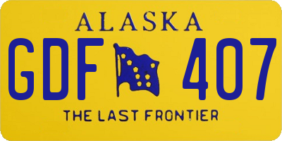 AK license plate GDF407