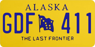AK license plate GDF411