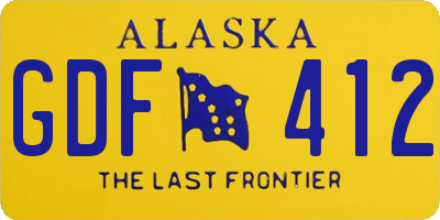 AK license plate GDF412