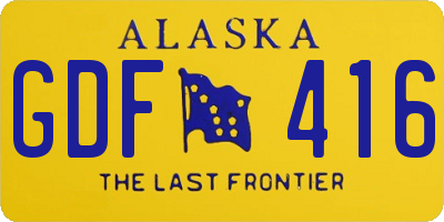 AK license plate GDF416