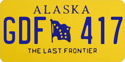 AK license plate GDF417