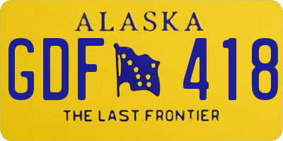 AK license plate GDF418
