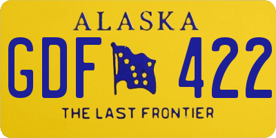 AK license plate GDF422