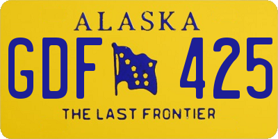 AK license plate GDF425
