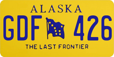 AK license plate GDF426