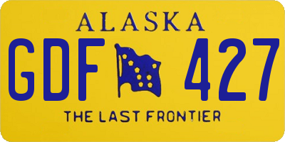 AK license plate GDF427
