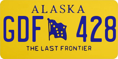 AK license plate GDF428